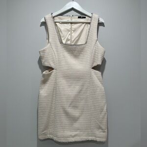 NEW 7 For All Mankind Cream Cut-Out Tweed Dress Size 10. NWOT